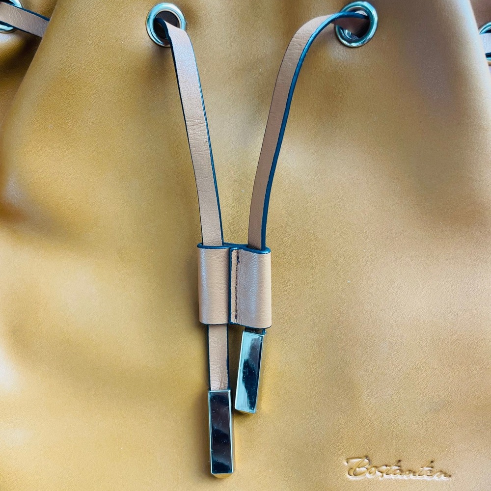 Bostanten Leather Bucket Bag Drawstring Shoulder Hobo Handbag Purse - Picture 3 of 7